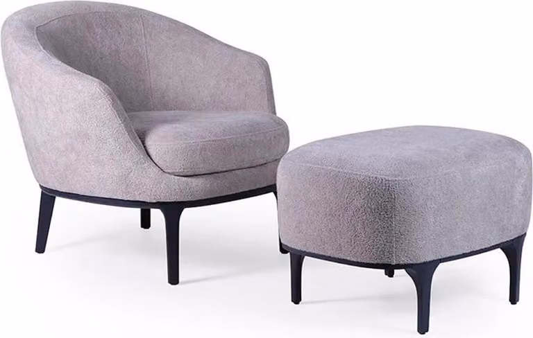 Wohnzimmer Set 2tlg Sessel mit Hocker Designer Modern Polstermöbel