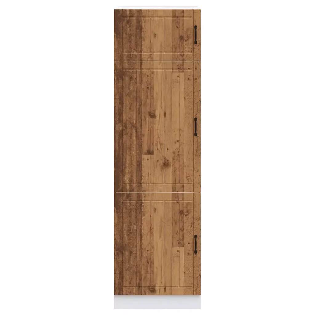 Mobile da cucina componibile Lucca HELLOSHOP26 in legno ingegnerizzato marrone con design vintage e ante a battente L/P/H: 60 x 57 x 207 cm – 2