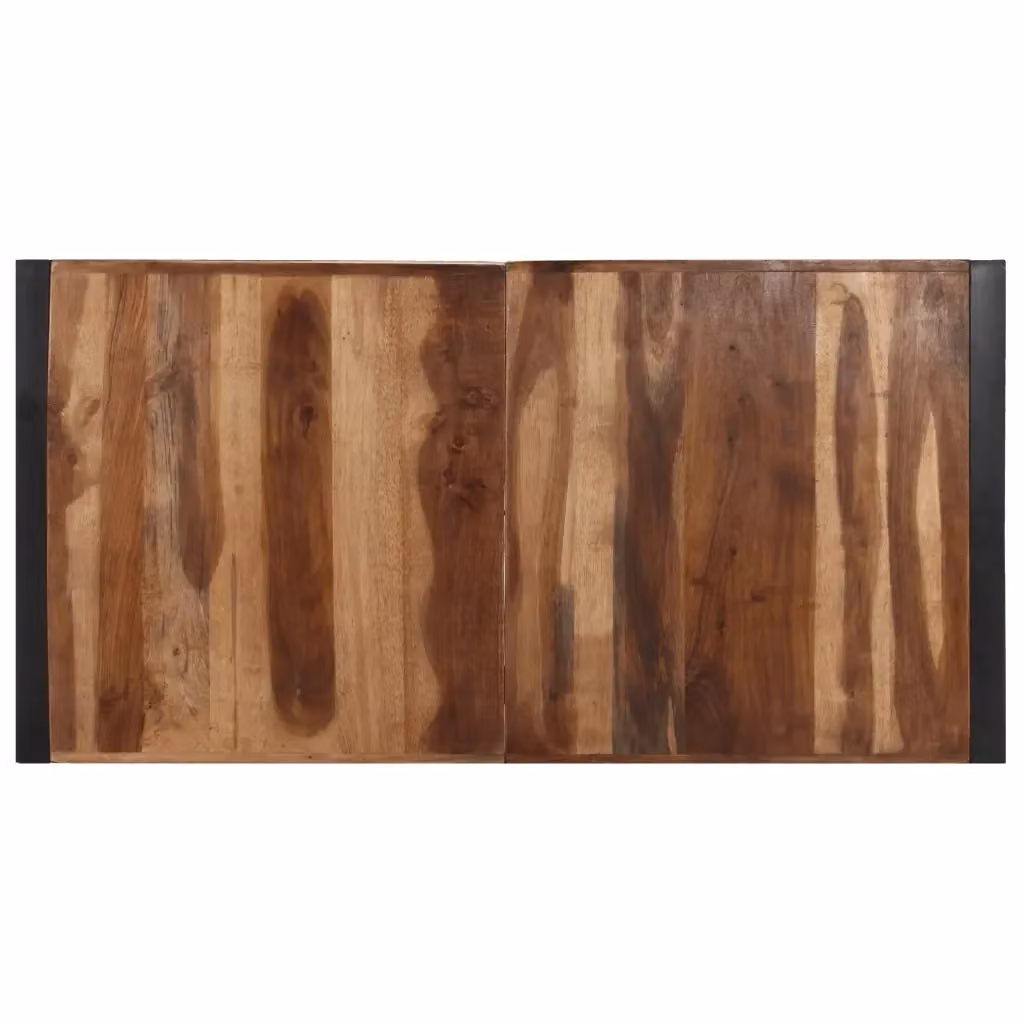 Tavolino da salotto rettangolare vidaXL in legno di acacia e metallo marrone L/P/H: 140 x 70 x 40 cm – 2