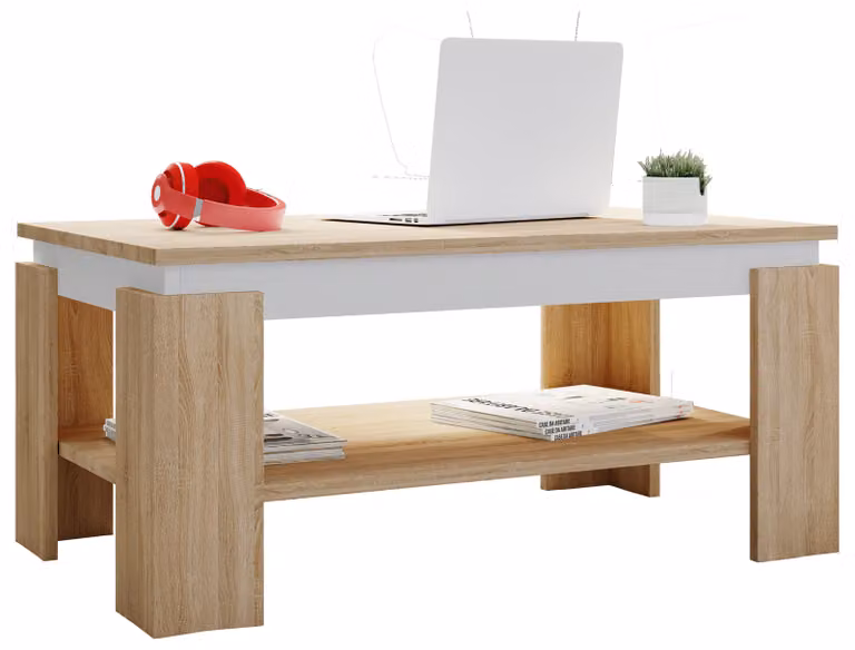 Tavolino in legno | Tavolino semplice | Dimensioni ca. H. 41 x W. 90 x D. 53cm | Tavolo da soggiorno | Sofatic - Rolas