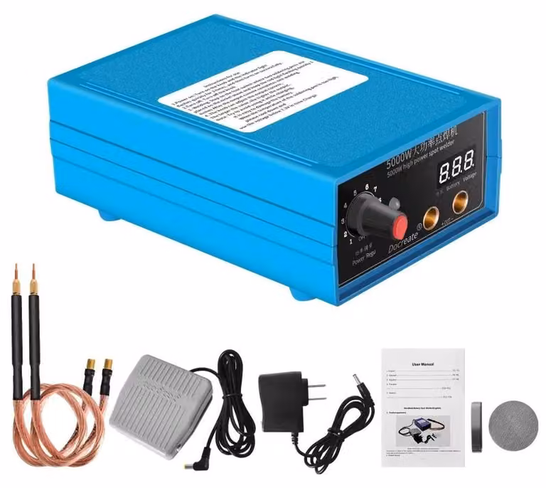 Saldatrice a punti – Modello portatile – 5000 W – 1200 A – Regolabile – Portatile – Adatta per batterie 18650
