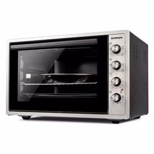 Forno elettrico G3 Ferrari Rostò 58 Silver e Black con funzione ventilata, grill e girarrosto, 1800W, 58 l – 2