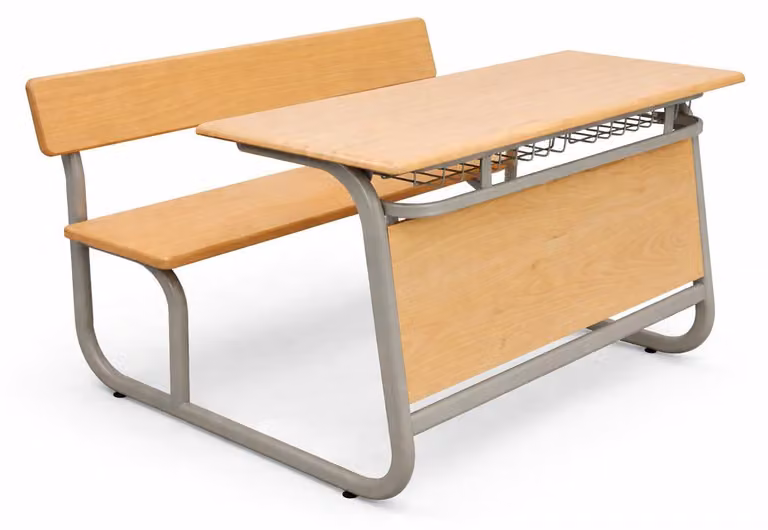 Panca scolastica con seduta ergonomica e robusta struttura in metallo