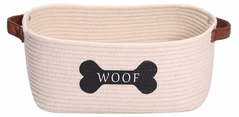 Omgoods - Cesto per giocattoli per cani con maniglia - Adatto per cani e gatti
