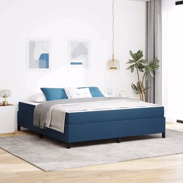 Letto a molle moderno vidaXL in tessuto blu L: 180 cm, P: 200 cm, H: 280 cm