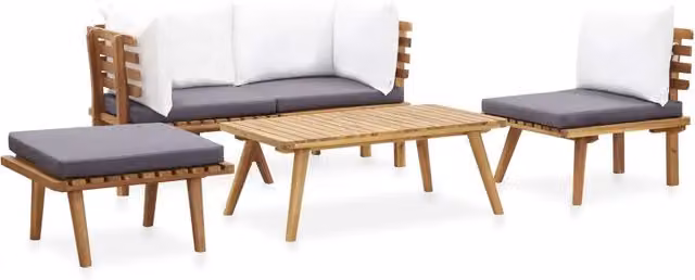 Set Divani da Giardino 5 pz in Legno Massello di Acacia 46678