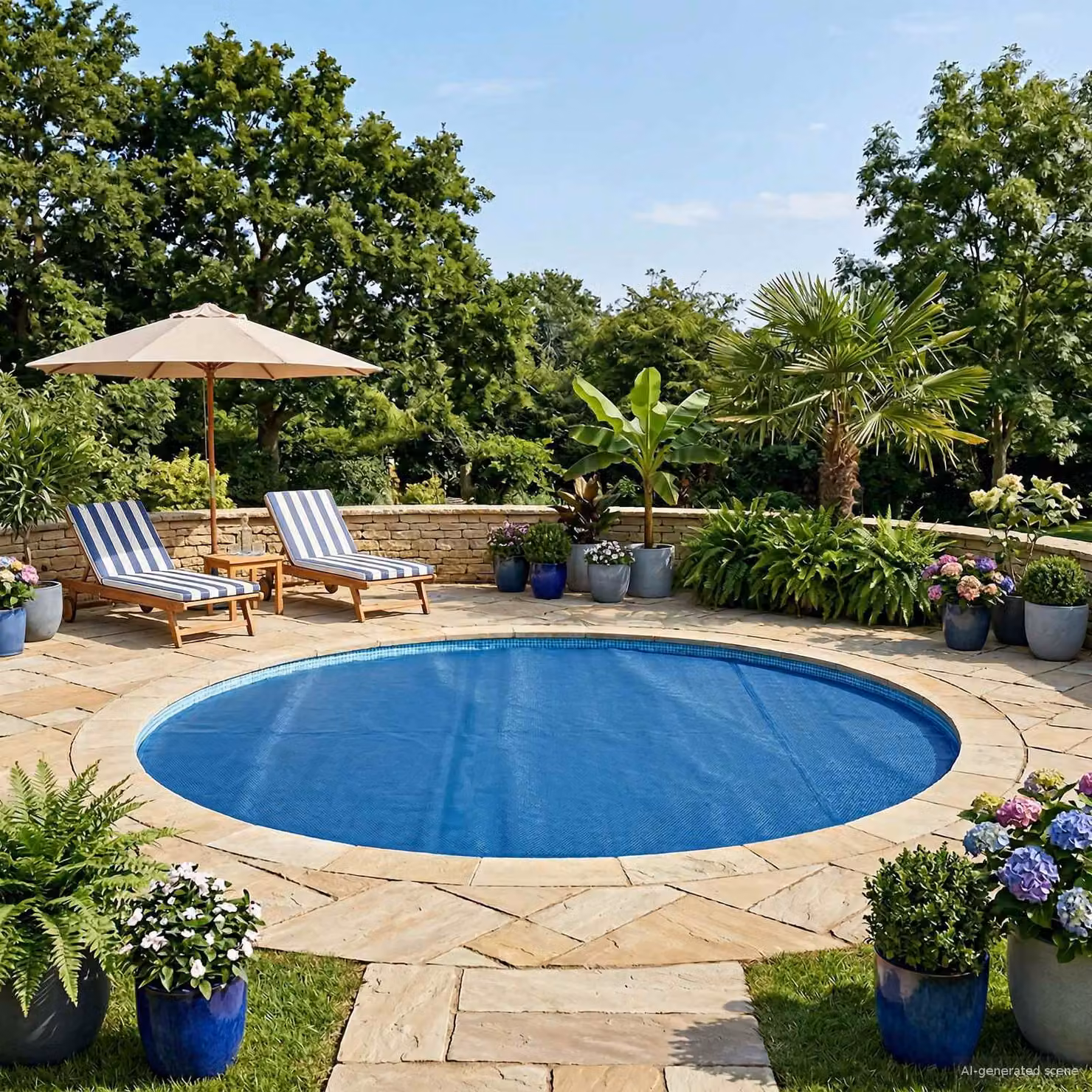 Copertura solare termica per piscina rotonda vidaXL, blu, Ø 250 cm
