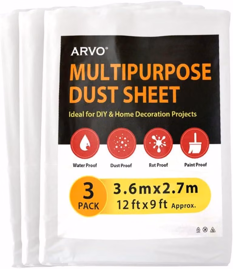 Lastre di plastica di grandi dimensioni, 3 pezzi, 3,6 m x 2,75 m, impermeabili, ideali per lavori di pittura
