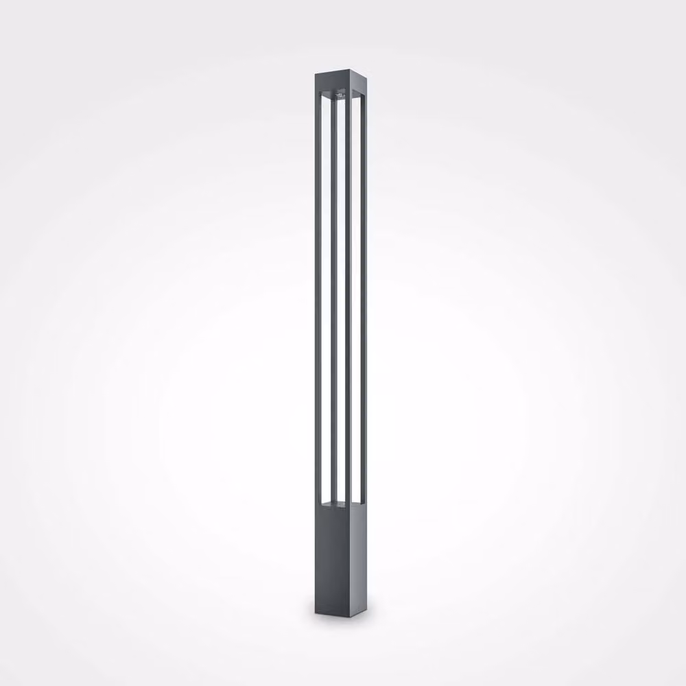 Lampada Da Terra Moderna Da Esterno Metallo Grafite Luce Led 20W Ip65