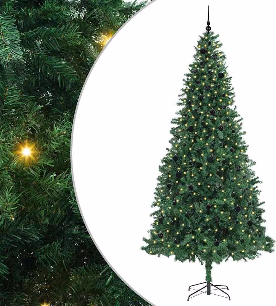 Albero di Natale artificiale a 300 LED con supporto Verde 300 cm