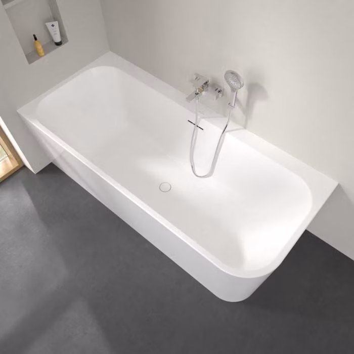 Villeroy & Boch, vasca da bagno ad incasso "Taro", con rivestimento laterale, dimensioni 180 x 80 cm, per installazione ad angolo, lato sinistro
