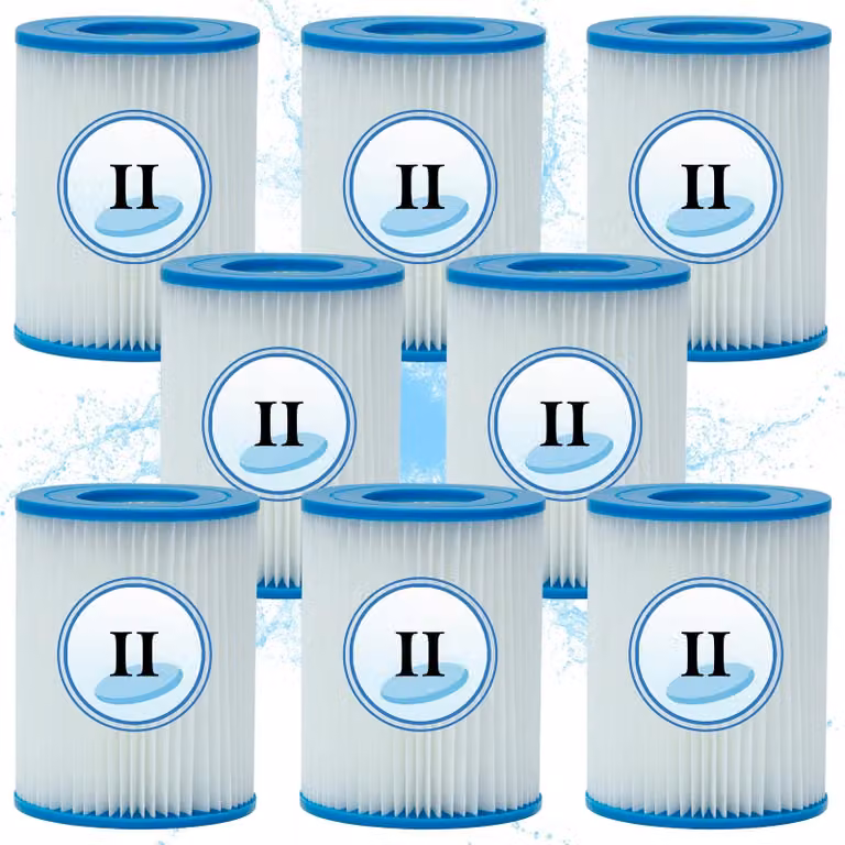 Cartucce filtranti di tipo II per filtri per piscine (confezione da 8 pezzi)