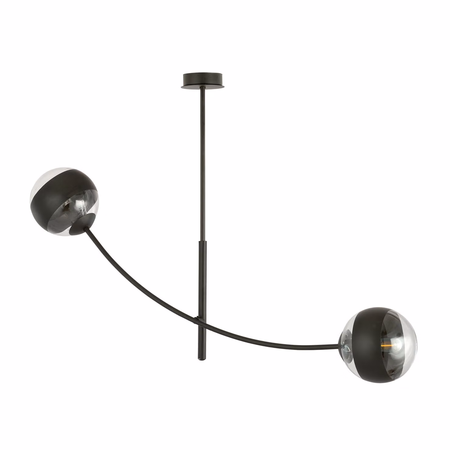 Lampada da soffitto Emibig 2xE14 40W HUNTER 2 NERO/RIGHE 1101/2