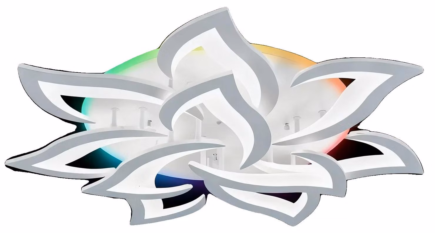 Lampada da soffitto, design moderno, comando tramite telecomando, RGB a 10 petali, dimmerabile tramite app e telecomando