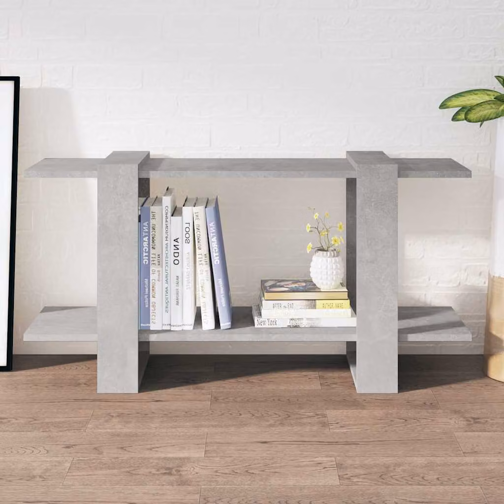 Libreria da parete vidaXL in legno e MDF, Grigio, L 100 x P 30 x H 51 cm
