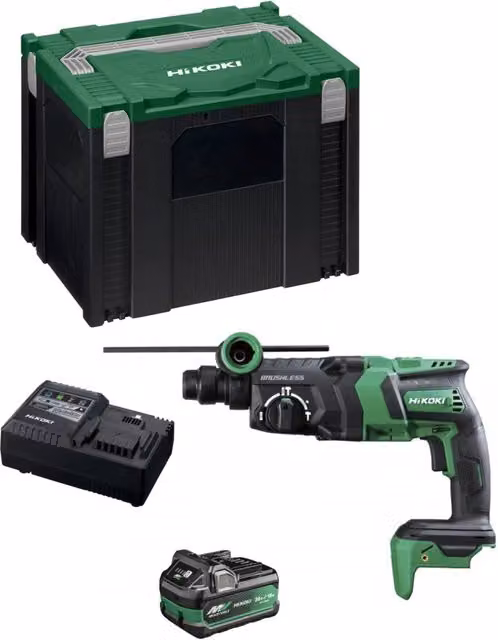 Martello Perforatore a Batteria HiKOKI DH18DPCA1X Verde con 1 Batteria 2,5/5,0Ah e Valigetta HSC IV