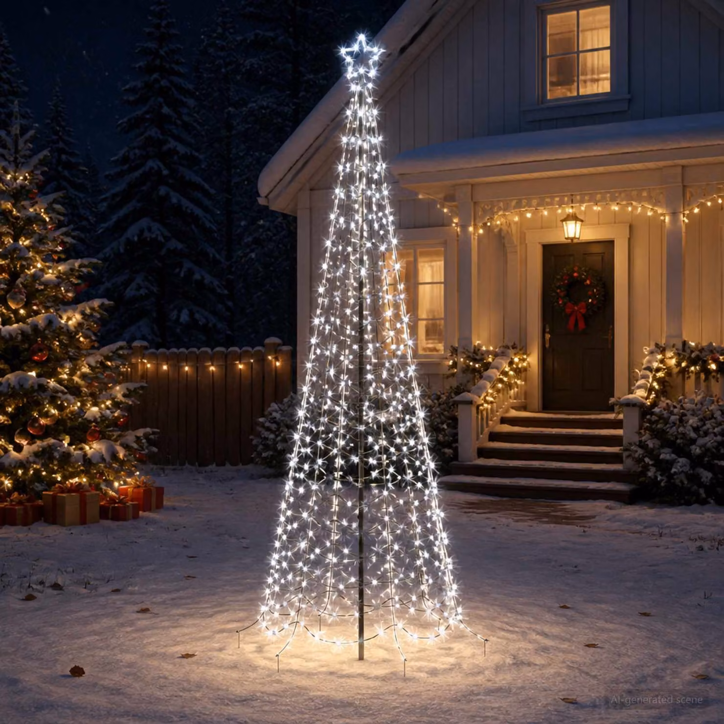 vidaXL Albero di Natale a spirale LED con picchetto EKENAS 250 cm