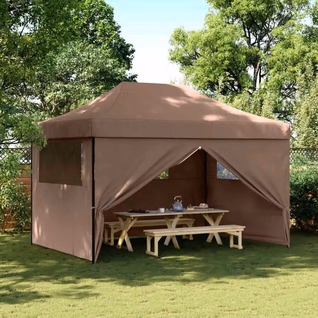 Tenda Party-Tenda da festa Marrone 279 x 410 x 315 cm Tessuto Oxford 133133
