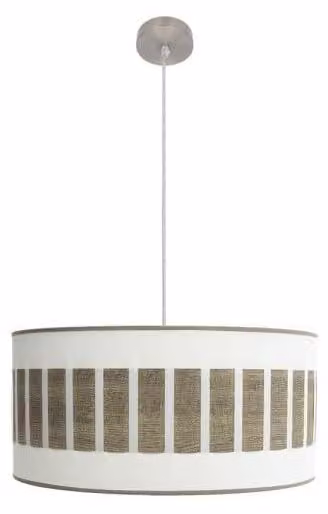 Lampada a sospensione Ivanna, 2 attacchi E27, finitura nickel/bianco, dimensioni 50x50 cm