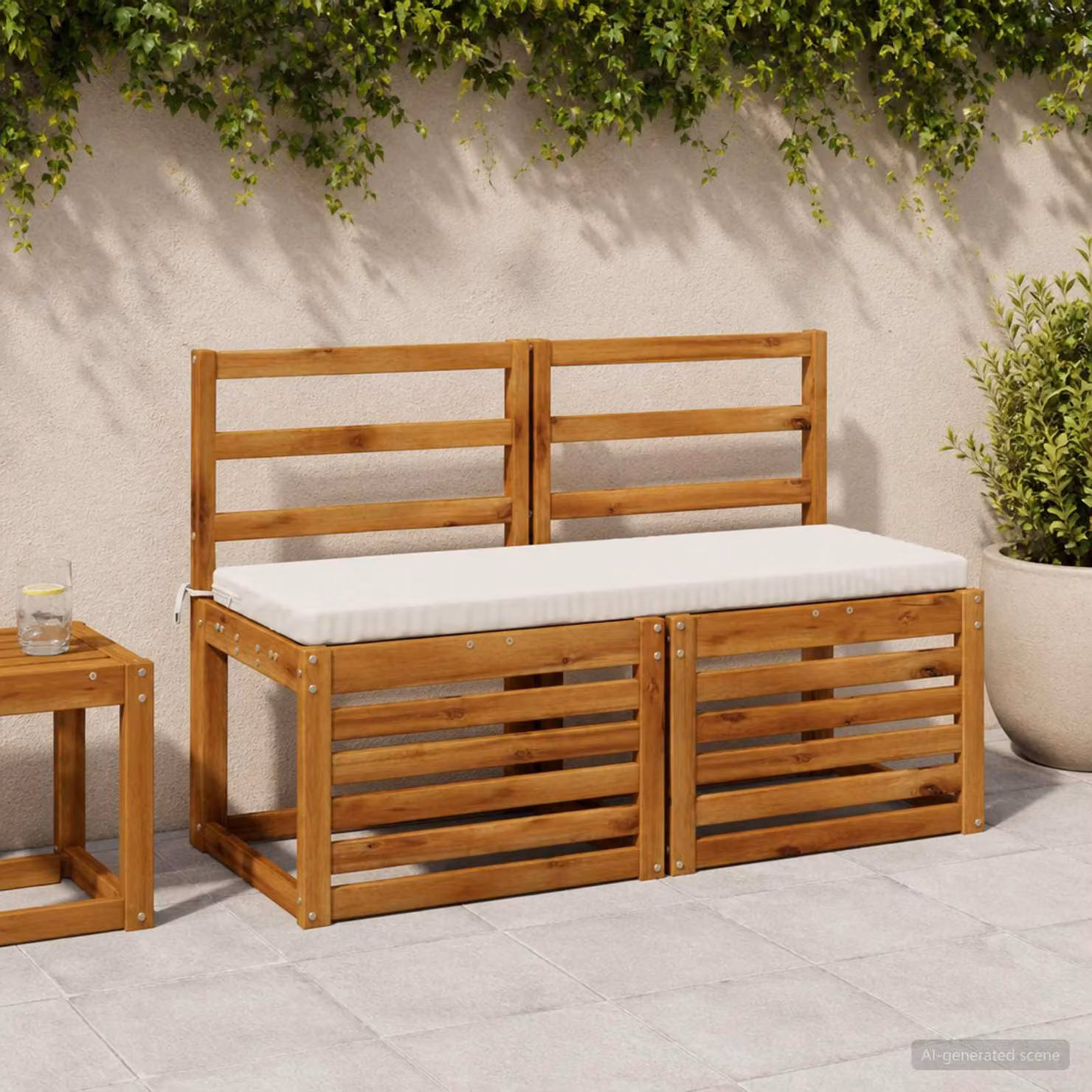 Cuscino per panchina vidaXL SOEST rettangolare in poliestere bianco con rivestimento rimovibile e resistenza ai raggi UV