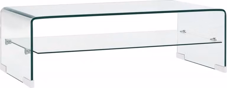The Living Store Couchtisch trasparente 98×45×31 cm Cuore di vetro