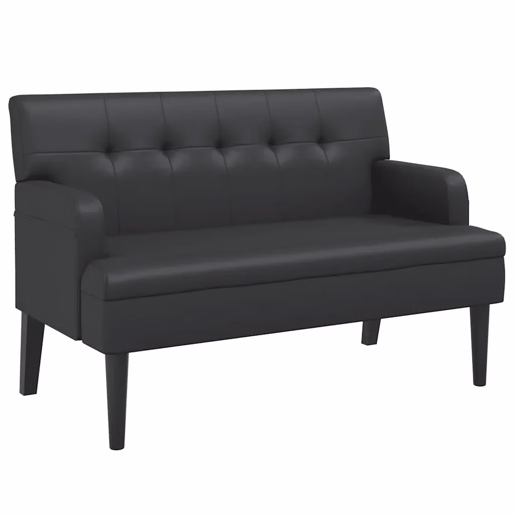 Panca con schienale Design Mania in similpelle nera L: 112 cm, P: 65,5 cm, H: 75 cm – 2