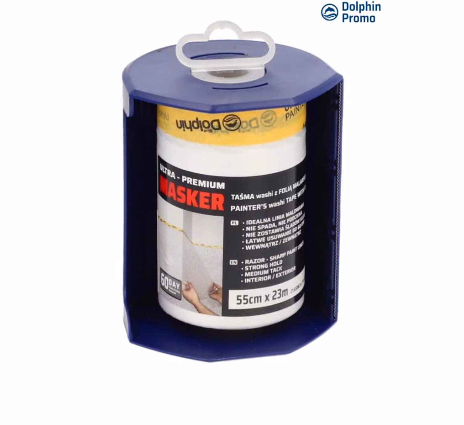 Blue Dolphin WASHI Masker Set di pellicole per mascheratura con nastro 55 cm x 23 m e dispenser