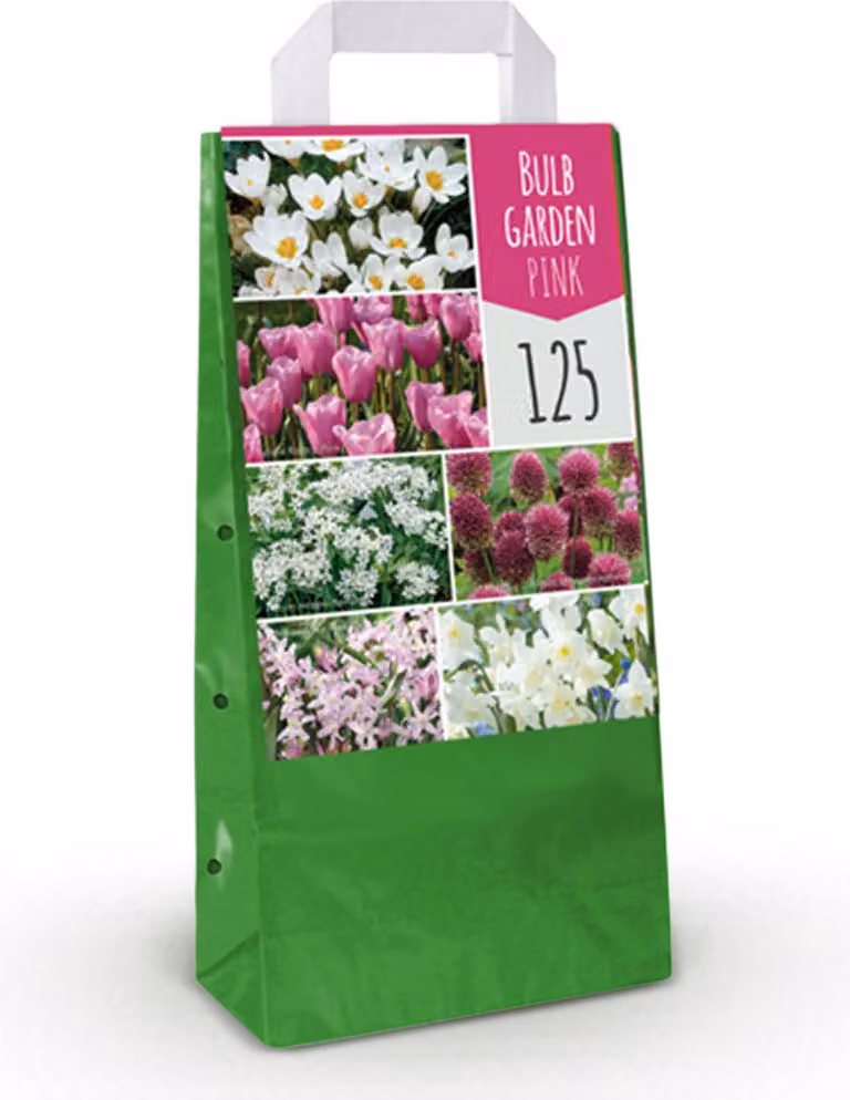 Bulbi da fiore - Bulb Garden Pink mix - Varietà diverse - Rosa - 125 pezzi - 20-50cm - Ø5cm - Pianta da giardino - Multideal