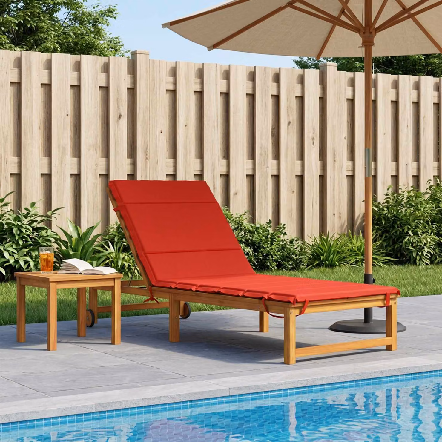 vidaXL Cuscino per Lettino GEMERT 100% Poliestere Rosso