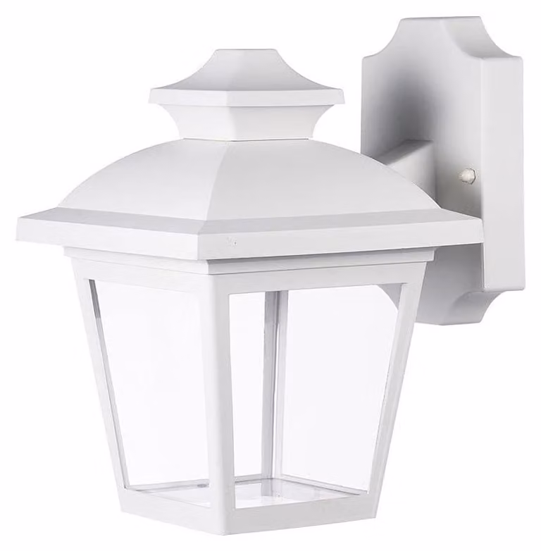 Lampada da esterno Maca, 1 attacco E27, colore bianco, grado di protezione IP44, materiale: policarbonato, dimensioni: 24,5x17x22,3 cm