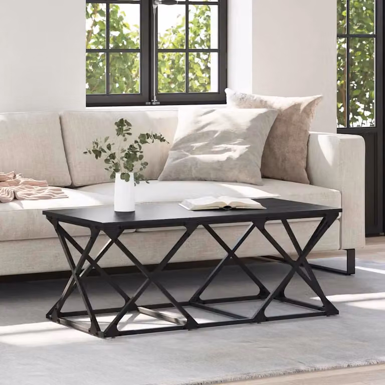 vidaXL Tavolino da salotto moderno nero L: 100 cm, P: 49 cm, H: 40 cm