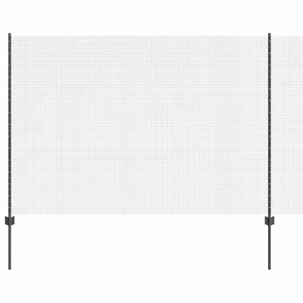 Recinzione in rete saldata con pali VIDAXL in acciaio e PVC, colore grigio, L: 25 m, H: 1,6 m – 2