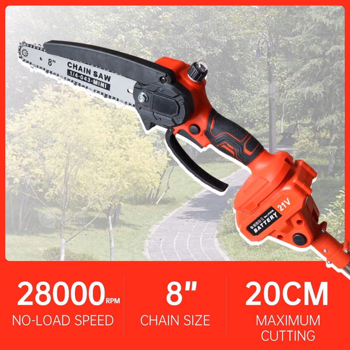 Forbice da potatura Accu da 20 cm con asta telescopica e motore brushless