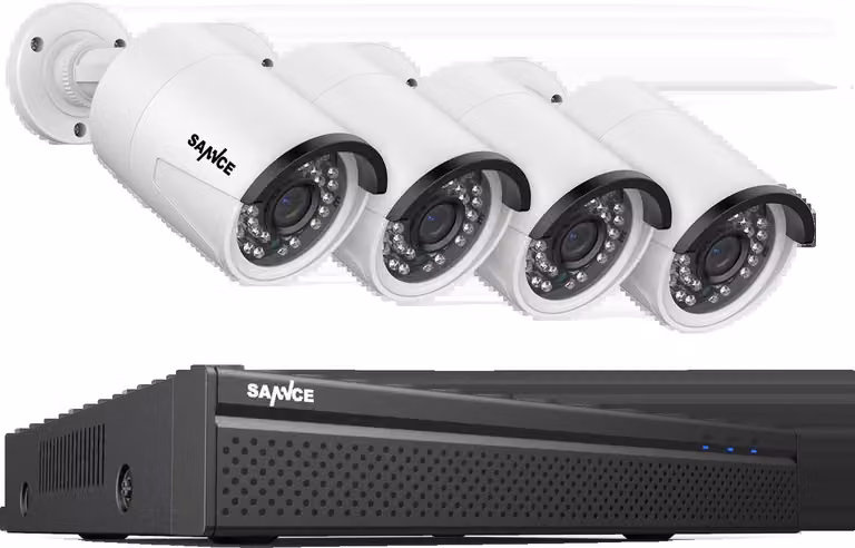 Sistema di sorveglianza, risoluzione 5MP, capacità di visione notturna, 4pcs 5MP fotocamera, 2T