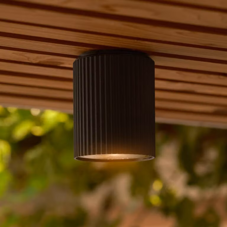 Nordlux Plafoniera Kyklop Ripple, nera, alluminio, GU10 dimmerabile, Nero, Alluminio, Moderno, Plafoniera