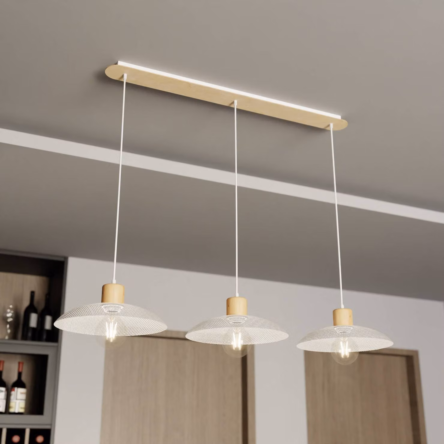 Lampada a sospensione Kobe EMIBIG LIGHTING, dimmerabile, Bianco / Opale, Soggiorno / Sala da pranzo, Metallo, Lampada a sospensione