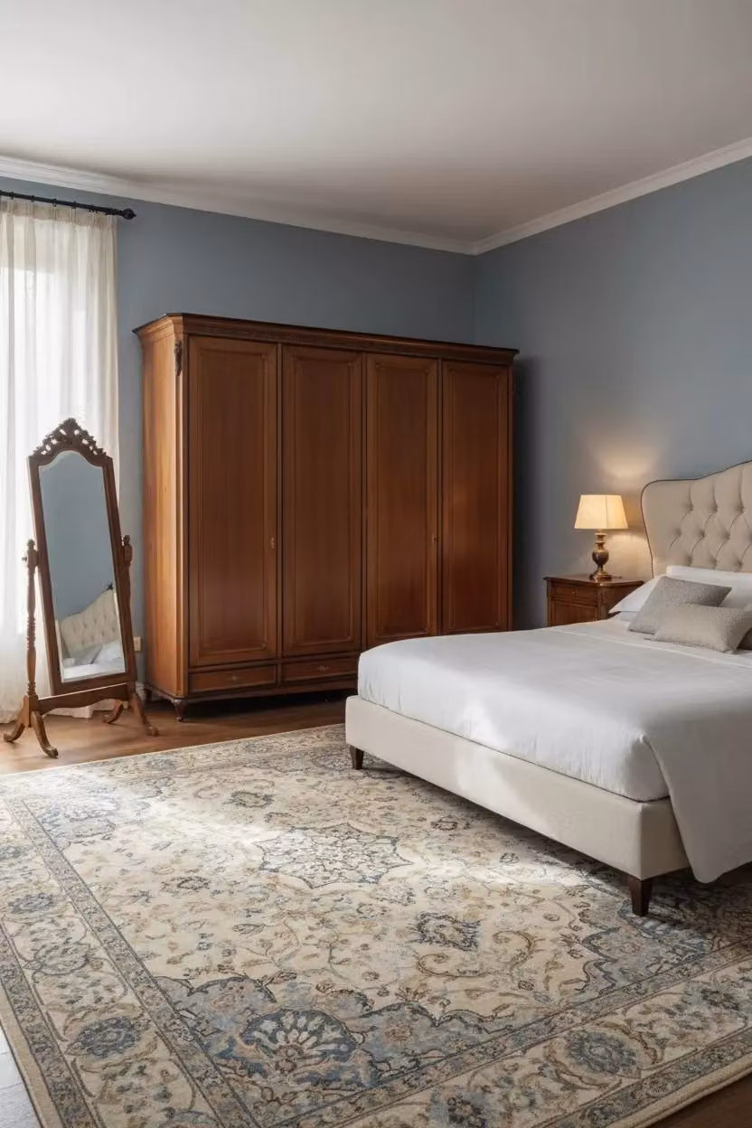 Armadio classico a 4 ante intagliato in legno di faggio color marrone Mobili 2G L: 290 cm, P: 65 cm, H: 257 cm – 3