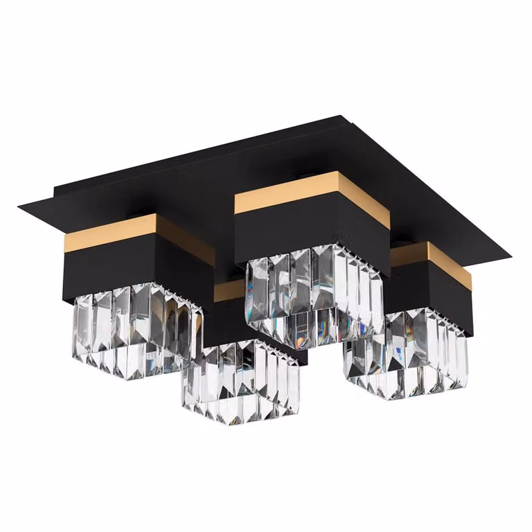 Eglo 900302 BARRANCAS E14 plafoniera a 4 ganci 380x380mm oro nero