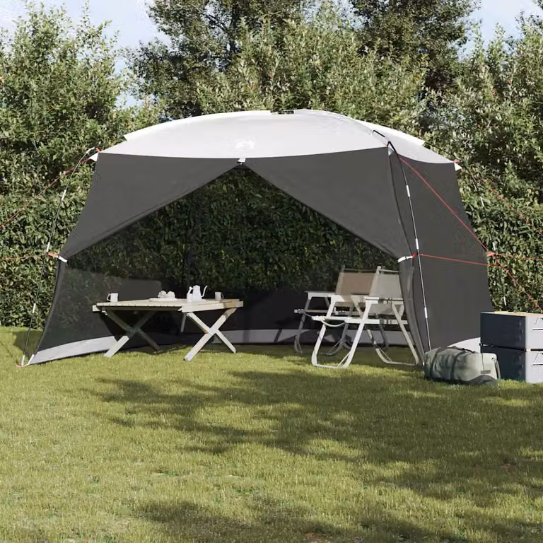 Tenda zanzariera vidaXL grigia in poliestere e fibra di vetro L/P/H: 380 x 380 x 225 cm