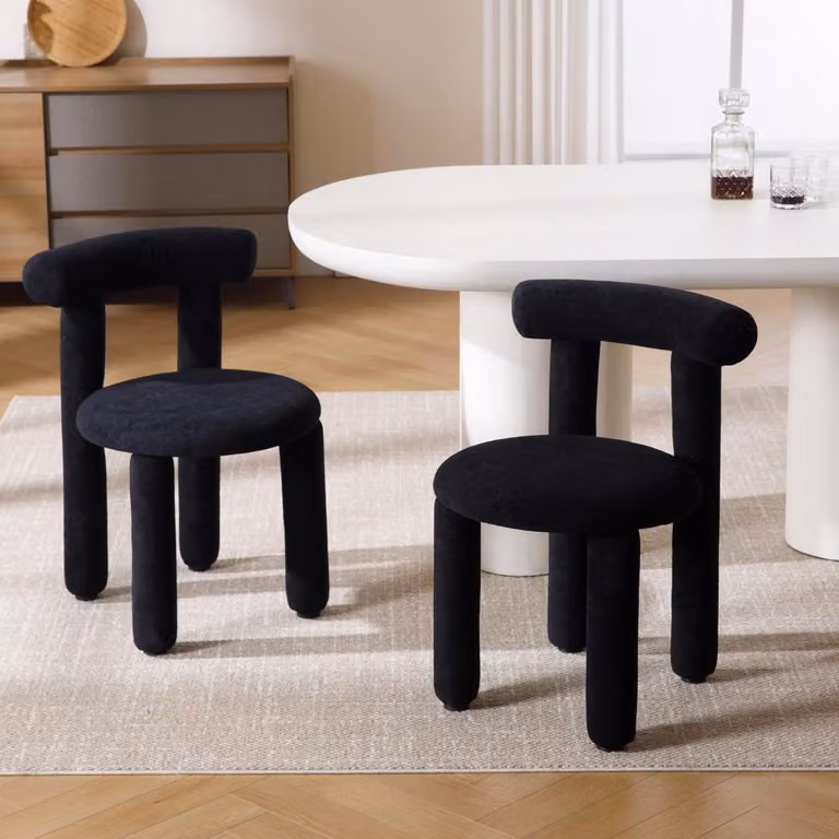 Sedie da pranzo - Sedie per la cucina - Sedie nere - Sedie decorative - Sedie imbottite - Set da 2
