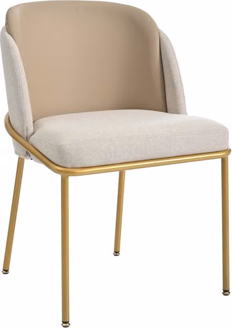 Sedia da pranzo moderna con gambe inclinate regolabili, tessuto PVC beige e kaki, portata 150 kg
