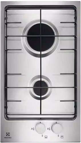 Piano cottura a gas Electrolux EGG3222N da 30 cm in acciaio inox color argento, incasso a 2 fuochi