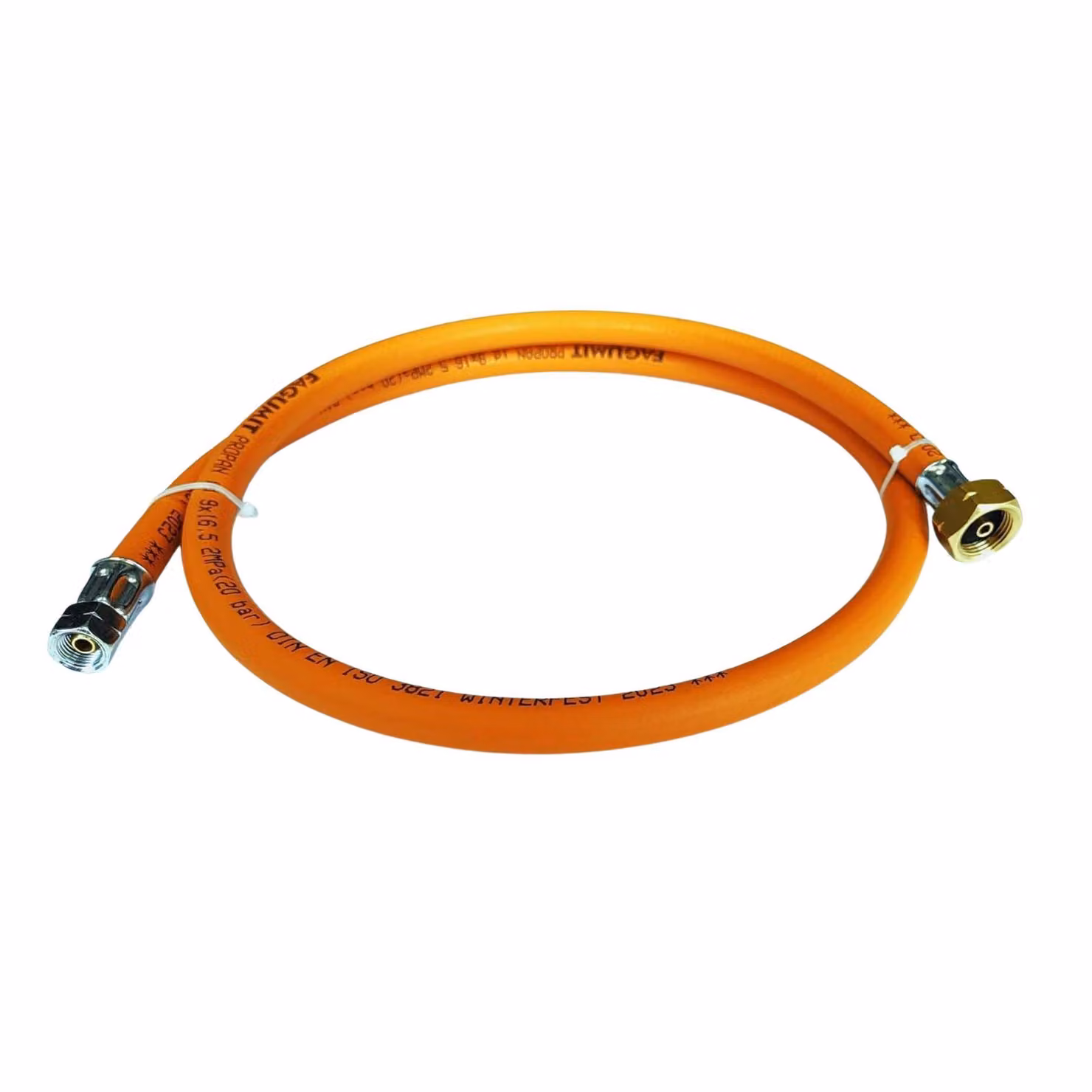 Tubo flessibile per gas propano-butano Zatechs 3 m 20 bar Ø9,0 mm W21,8 Raccordo combinato x 3/8" filettatura sinistrorsa Tubo di collegamento 11 kg su 1 kg 2 kg 3 kg Bombola di gas