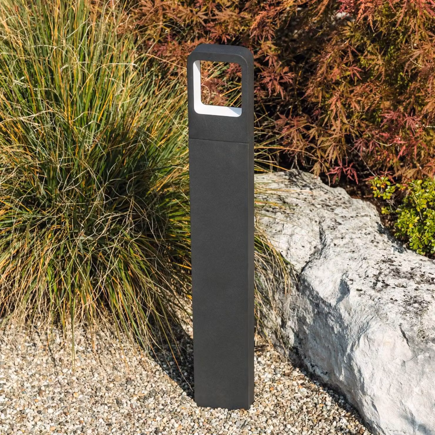 Heitronic Lampioncino da giardino Juna, Nero, Alluminio, Moderno, Lampada LED da esterni