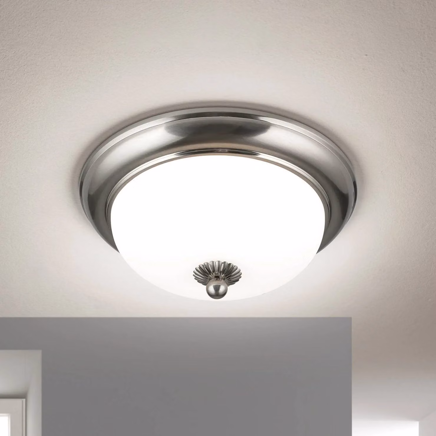 ORION Plafoniera soffitto Empire, dimmerabile, Alluminio / Grigio / Zincato, Soggiorno / Sala da pranzo, Metallo, Antico, Plafoniera