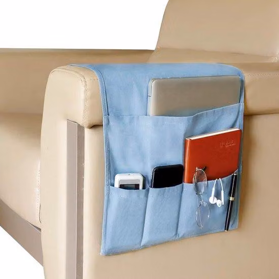 Borsa organizer blu per cellulare, tablet, libri e penne