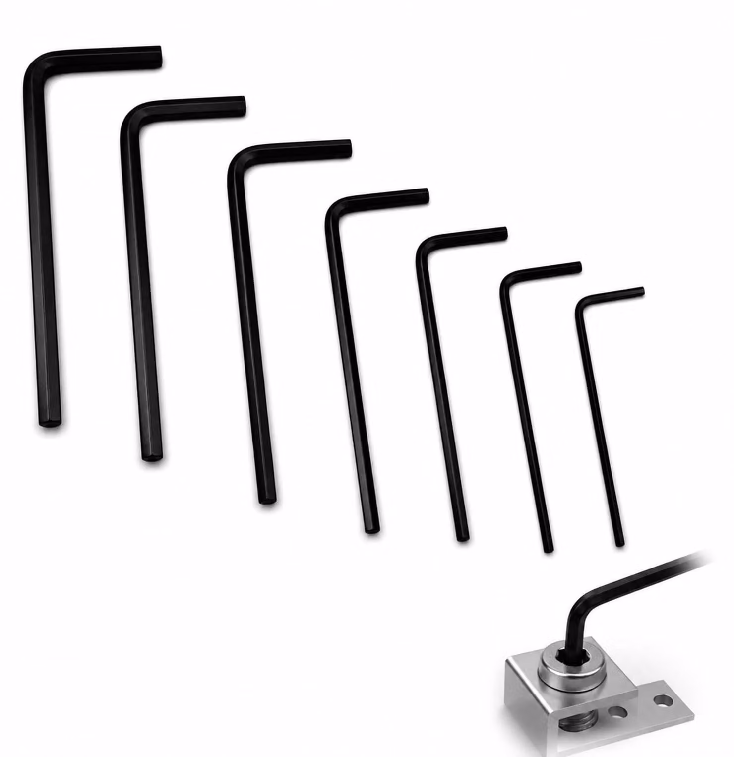 Set di chiavi a Esagono da 7 pezzi, Acciaio al carbonio, con misure da 0,7 a 3 mm, per biciclette e mobili
