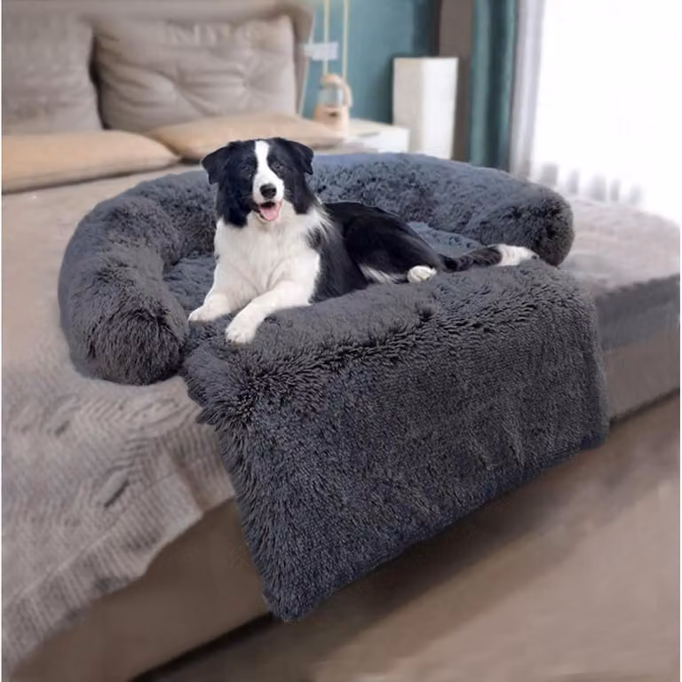 Tappetino per cani, in peluche, lavabile, antiscivolo, 80x75x13 cm, color grigio scuro
