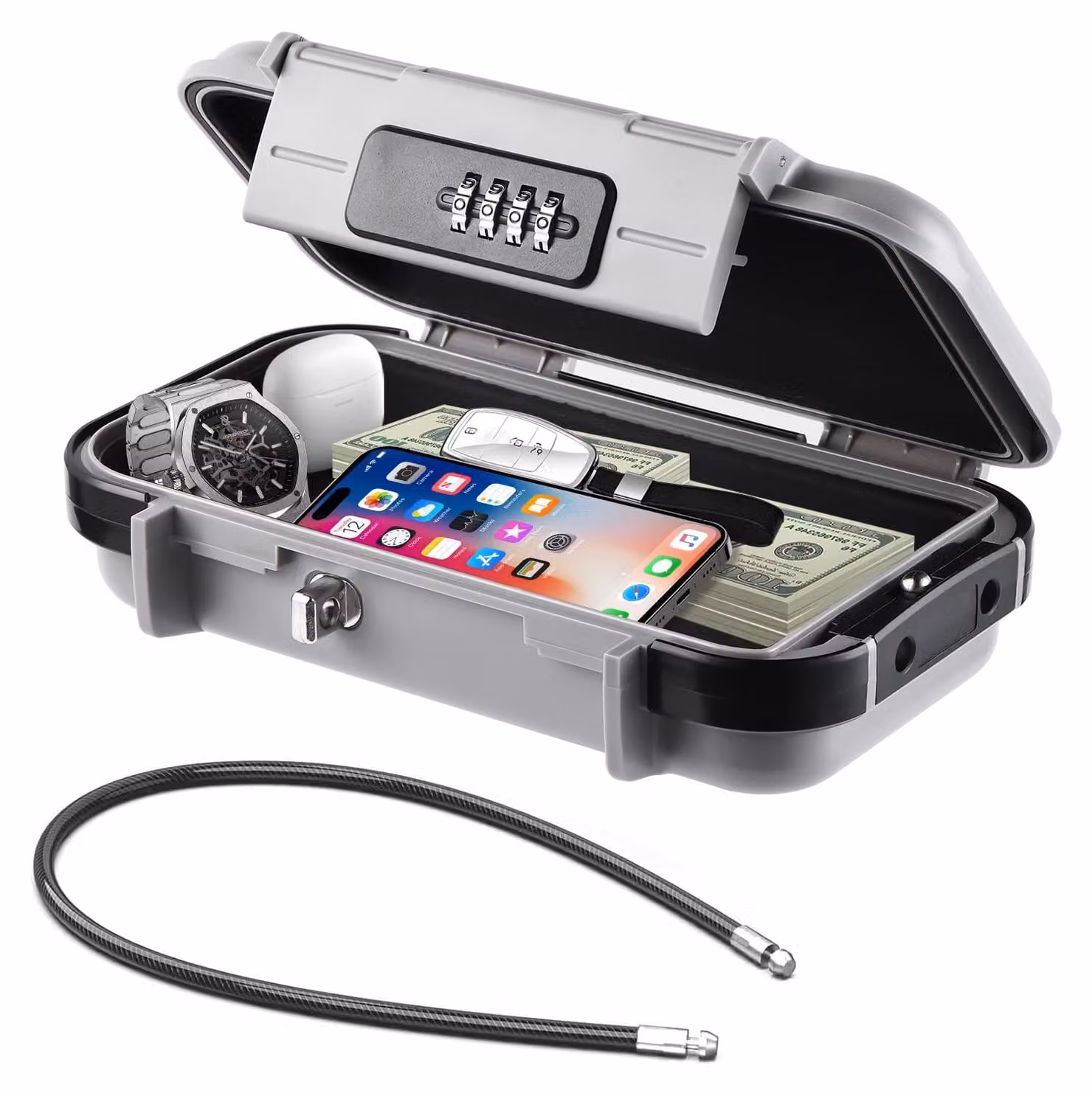 Cassaforte portatile con codice [impermeabile e antifurto], ideale per viaggi, con sistema di sicurezza a combinazione