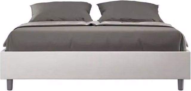 Letto matrimoniale contenitore imbottito 160x200 similpelle bianco Azelia
